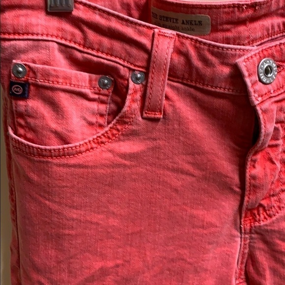 AG Stevie Red Denim Ankle jeans size 27 - Picture 2 of 7
